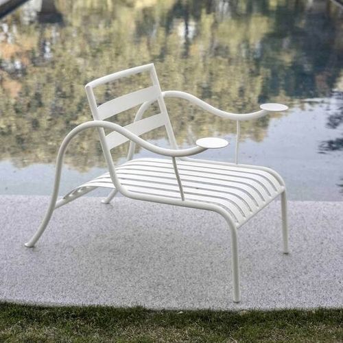 Fauteuil contemporain - THINKING MAN'S  - Cappellini - en acier / en acier inoxydable / blanc