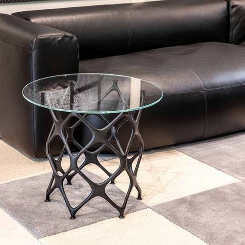 Table basse contemporaine - X SYSTEM - Cappellini - en verre / en stratifié haute pression / ronde