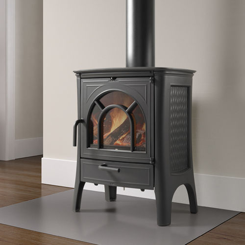 Poêle à bois - E-21 GÓTICA - HERGÓM - 8 kW / sur pieds / contemporain