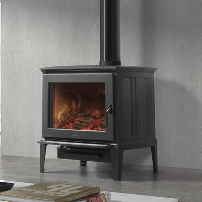 Poêle à bois - E-30 L - HERGÓM - 11 kW / sur pieds / classique