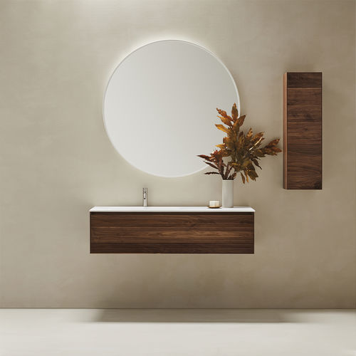 Meuble vasque suspendu - SLAT 1C140 - Naxani - en chêne / en bois massif / en noyer