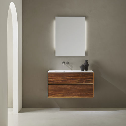 Meuble vasque suspendu - BACALL - Naxani - en bois massif / en noyer / en érable