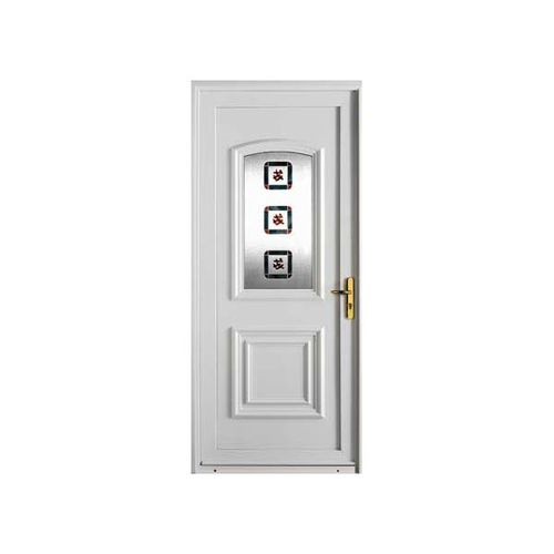 Porte en PVC - VOYEL : ANGLETERRE ORIENT - Millet - d'entrée / en métal / battante