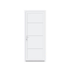 Porte en métal - VOYEL : KOMO - Millet - d'entrée / en PVC / battante