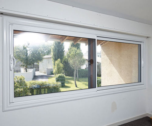 Fenêtre en aluminium - LUMINÉA - Millet - en PVC / coulissante / à double vitrage