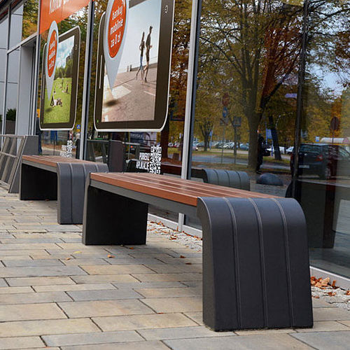 Banc public contemporain - VEGA  - Komserwis Sp. z o.o. - en bois / en béton / en acier peint