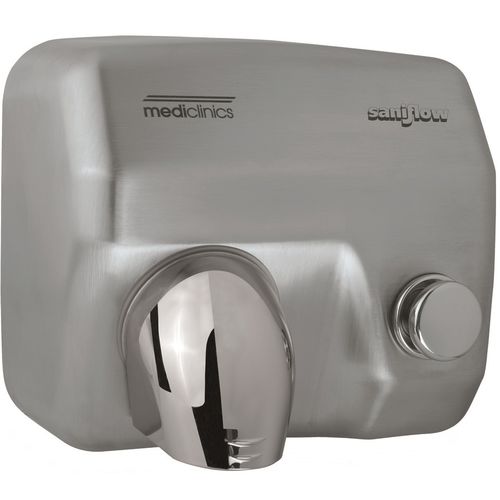 Sèche-mains bouton poussoir - E05CS - Mediclinics, s.a. - mural / en inox