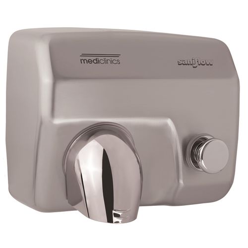 Sèche-mains bouton poussoir - E88CS - Mediclinics, s.a. - encastrable / en acier