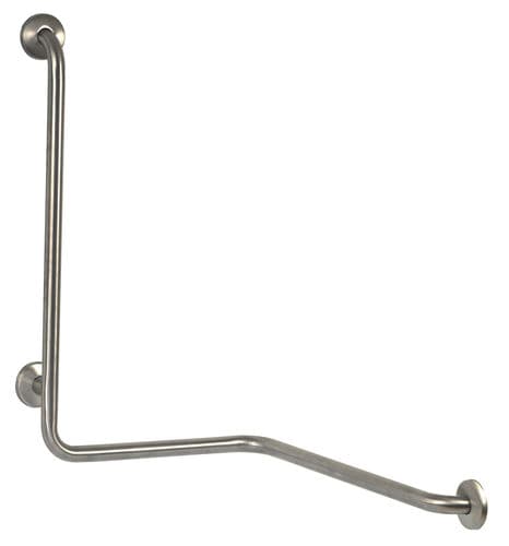 Barre de maintien en inox - BTD090CS - Mediclinics, s.a. - en forme de L / d'angle / murale