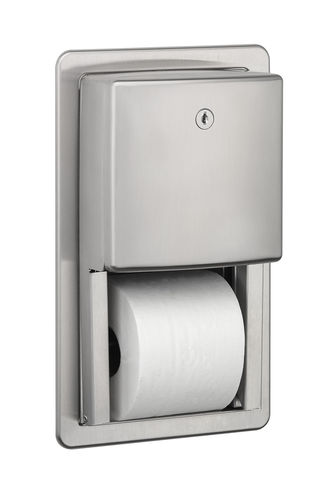 Distributeur de papier toilette encastrable - PRE700CS - Mediclinics, s.a. - en acier inoxydable / pour 2 rouleaux / satiné
