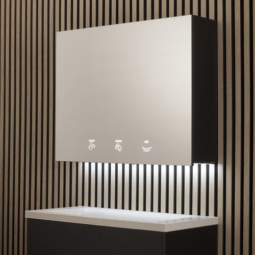 Armoire de toilette à miroir 3 fonctions - BTM02  - Mediclinics, s.a. - avec éclairage intégré / avec distributeur de savon / avec robinet electronique