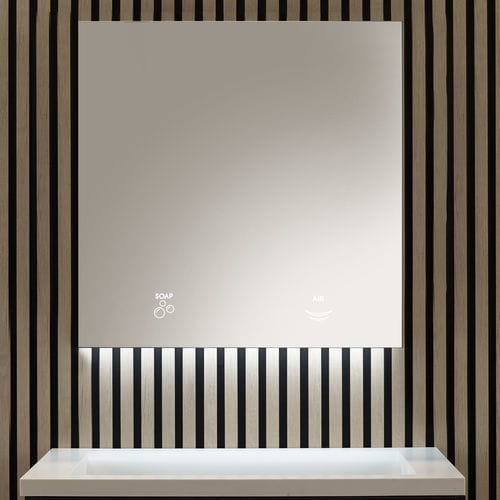 Armoire de toilette à miroir 2 fonctions - BTM12 - Mediclinics, s.a. - avec éclairage intégré / avec distributeur de savon / avec sèche-mains