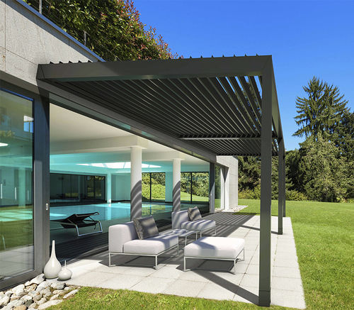 Pergola adossée - KEDRY PLUS A  - KE Outdoor Design - autoportée / en aluminium / en verre