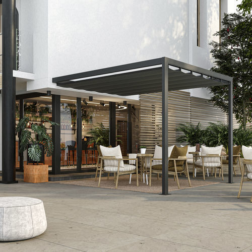 Pergola adossée - SAKI - KE Outdoor Design - autoportée / en aluminium / couverture en toile