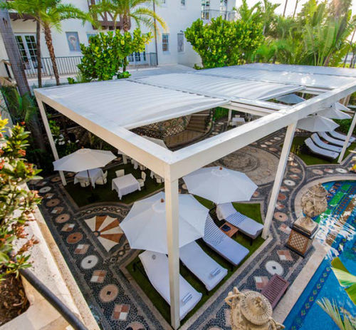 Pergola adossée - ISOLA 2 - KE Outdoor Design - autoportée / en aluminium / couverture en toile