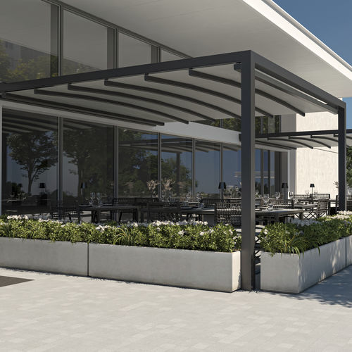 Pergola adossée - KEPLAN A - KE Outdoor Design - autoportée / en aluminium / en tissu