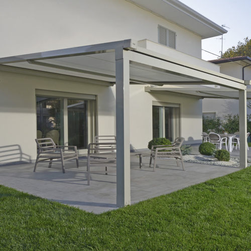 Pergola adossée - XTESA - KE Outdoor Design - en aluminium / en verre / résistante au vent