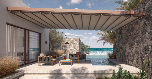 Pergola suspendue - ONE - Pratic S.p.A - en aluminium / couverture en toile / couverture coulissante