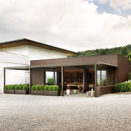 Pergola adossée - VISION - Pratic S.p.A - autoportée / en aluminium / à lames orientables