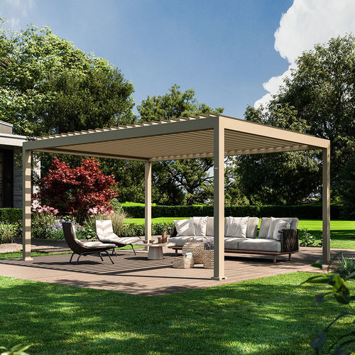 Pergola adossée - SENSE - Pratic S.p.A - autoportée / en aluminium / à lames orientables