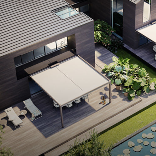 Pergola adossée - PHOENIX FREE - Pratic S.p.A - autoportée / en aluminium / couverture coulissante