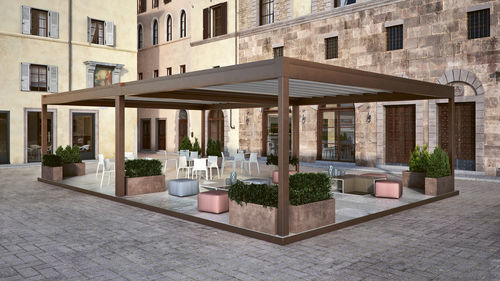 Pergola autoportée - RIALTO - Pratic S.p.A - en aluminium / couverture coulissante en toile PVC / modulable