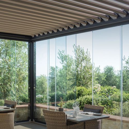 Toit vitré mobile - GLASS SERIES - Pratic S.p.A - fixe / coulissant / en aluminium