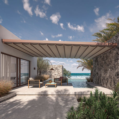 Pergola suspendue - ONE - Pratic S.p.A - en aluminium / couverture en toile / couverture coulissante