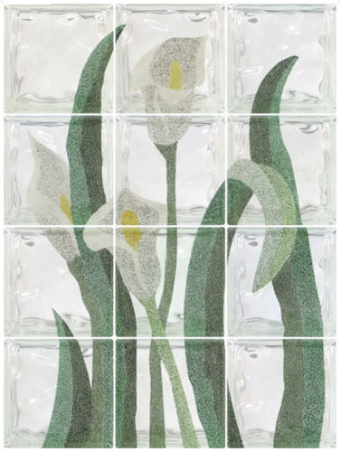 Panneau en briques de verre en panneaux - ART : CALLA LILLIES - Pittsburgh Corning