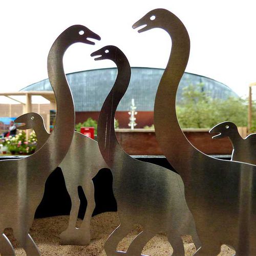 Sculpture en aluminium - 3 DINOS - Logical Space design - d'extérieur / de jardin / pour espace public