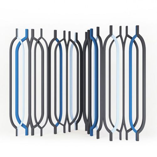 Paravent contemporain - HAWA - Dar en Art  - en bois / noir / bleu