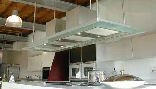 Hotte îlot - PA SERIES: BURRANA - ABK InnoVent - avec éclairage intégré / design original