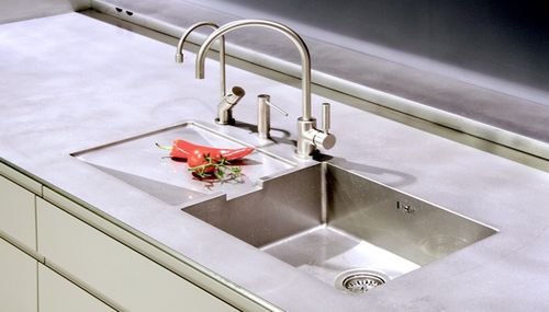 Évier 1 bac - C2BINR06 - ABK InnoVent - avec égouttoir / en inox / encastrable
