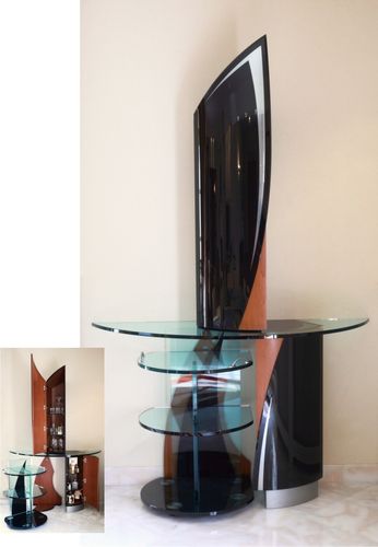 Meuble bar contemporain - MIROITERIE PETITJEAN - en MDF / en verre