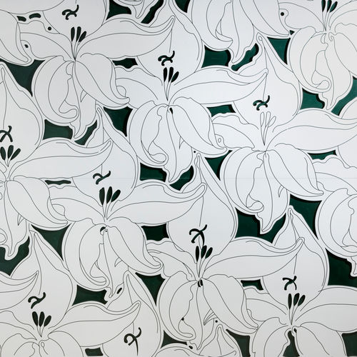 Panneau décoratif. pour agencement intérieur - PD022 FLORAL - Decustik - texturé / 3D / blanc