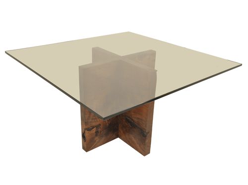 Table contemporaine - CLARO WALNUT - Rotsen Furniture - en verre / carrée / en matériaux de récupération