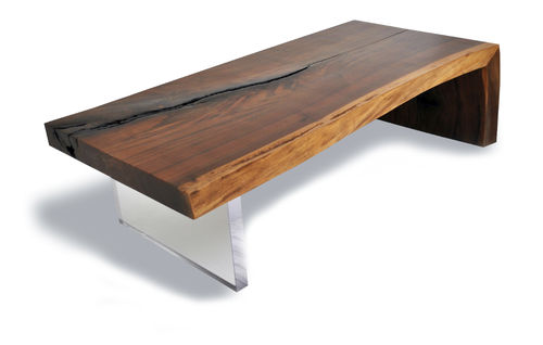 Table basse contemporaine - LIVE EDGE WALNUT  - Rotsen Furniture - en bois / rectangulaire / en matériaux de récupération