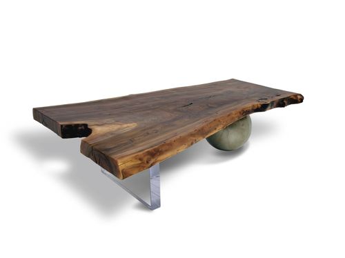 Table basse contemporaine - WALNUT PLEXI & METAL - Rotsen Furniture - en bois / en matériaux de récupération / résidentielle