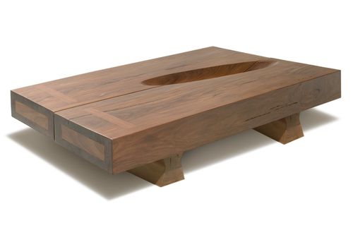Table basse contemporaine - ELLIPSE - Rotsen Furniture - en bois / rectangulaire / en matériaux de récupération