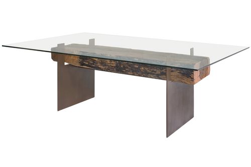 Table contemporaine - OITIS - Rotsen Furniture - en verre / rectangulaire / en matériaux de récupération