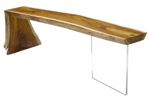 Console contemporaine - RAW EDGE LUCITE - Rotsen Furniture - en bois / rectangulaire / en matériaux de récupération