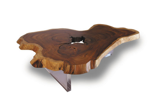 Table basse contemporaine - FLOATING SLAB LUCITE - Rotsen Furniture - en bois / en matériaux de récupération / résidentielle
