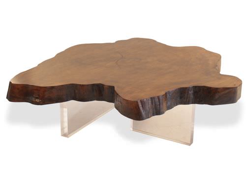 Table basse contemporaine - ORGANIC JATOBA AND ACRYLIC - Rotsen Furniture - en bois / en matériaux de récupération / résidentielle