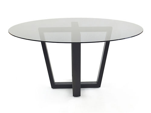 Table à manger contemporaine - SMOKED GLASS - Rotsen Furniture - en bois / en verre / ronde
