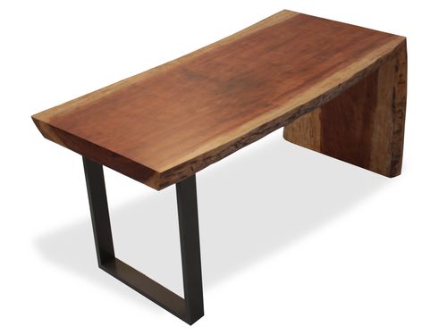 Table de travail contemporaine - SINGLE SLAB - Rotsen Furniture - en bois / en métal / rectangulaire