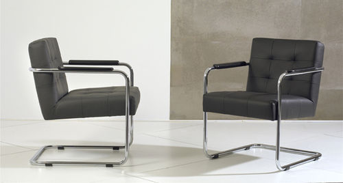 Fauteuil contemporain - GRANADA - Machalke - en cuir / cantilever