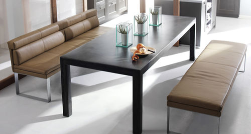 Banquette contemporaine - MENU - Machalke - en cuir / avec dossier / beige