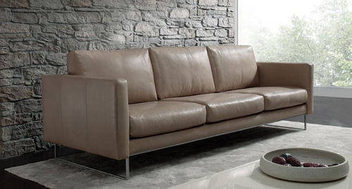 Canapé contemporain - LEGANO  - Machalke - en cuir / marron / 3 places