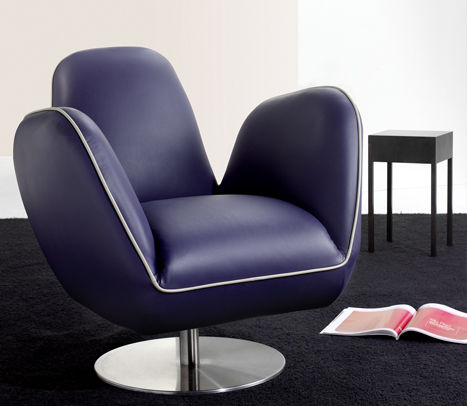 Fauteuil contemporain - PINTO - Machalke - en cuir / piètement central / pivotant