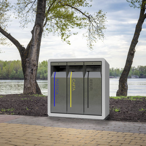 Poubelle en acier inoxydable - TRI - BELLITALIA - en tôle d'acier / en pierre reconstituée / d'extérieur